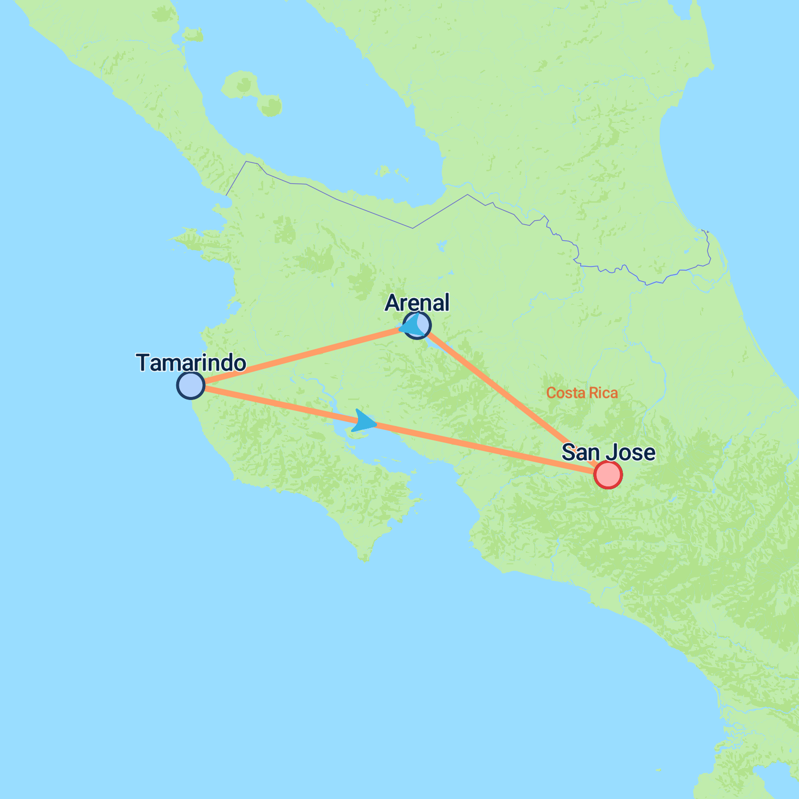 Costa Rica Volcano and Beaches Exploration Self-Drive - 7 days