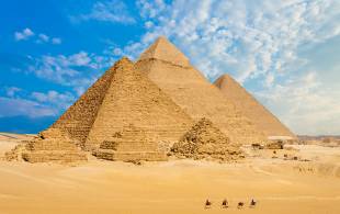 pyramids blue sky