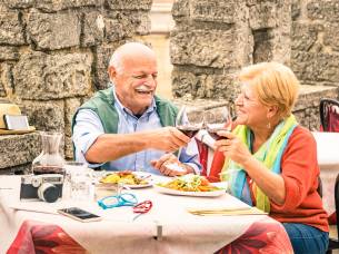 senior couple in italy